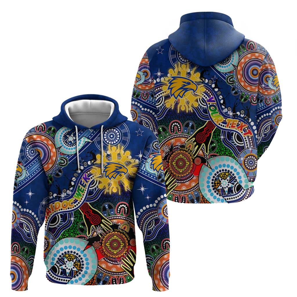 Custom NAIDOC Week 2024 West Coast Eagles Zip Hoodie Australia Aboriginal Dot Painting