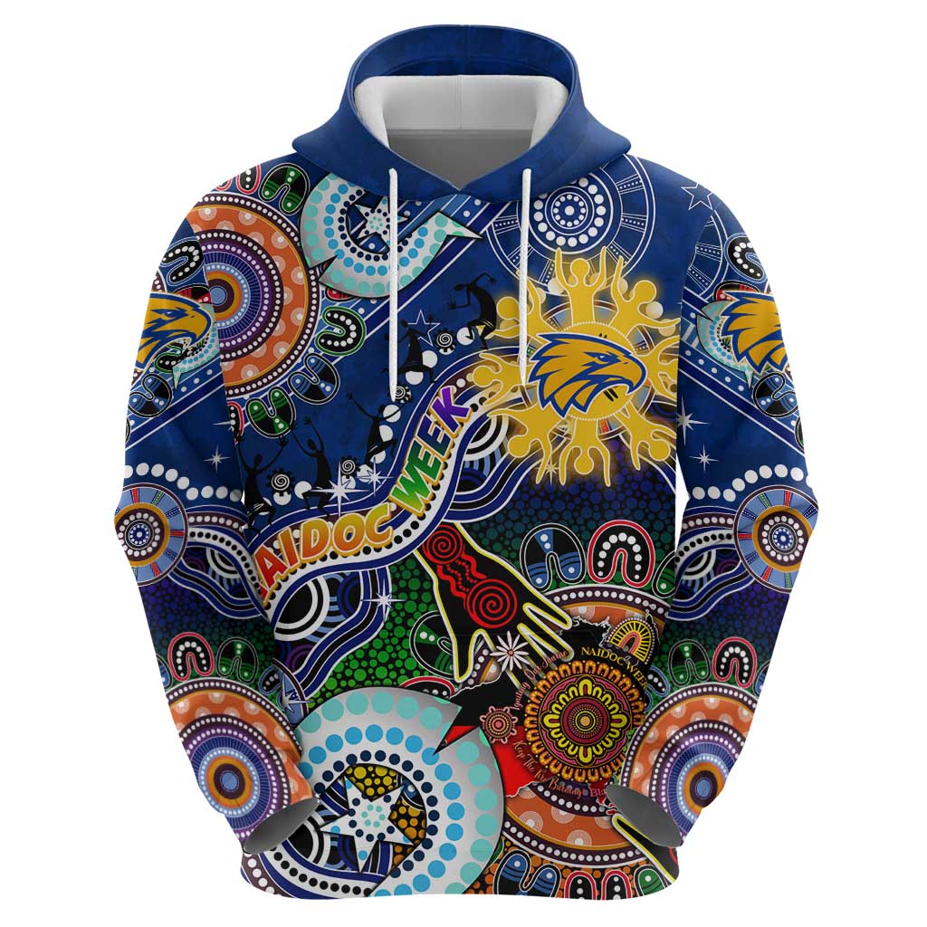 Custom NAIDOC Week 2024 West Coast Eagles Zip Hoodie Australia Aboriginal Dot Painting