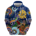 Custom NAIDOC Week 2024 West Coast Eagles Zip Hoodie Australia Aboriginal Dot Painting