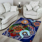Custom NAIDOC Week 2024 Western Bulldogs Area Rug Australia Aboriginal Dot Painting