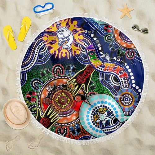 Custom NAIDOC Week 2024 Western Bulldogs Beach Blanket Australia Aboriginal Dot Painting