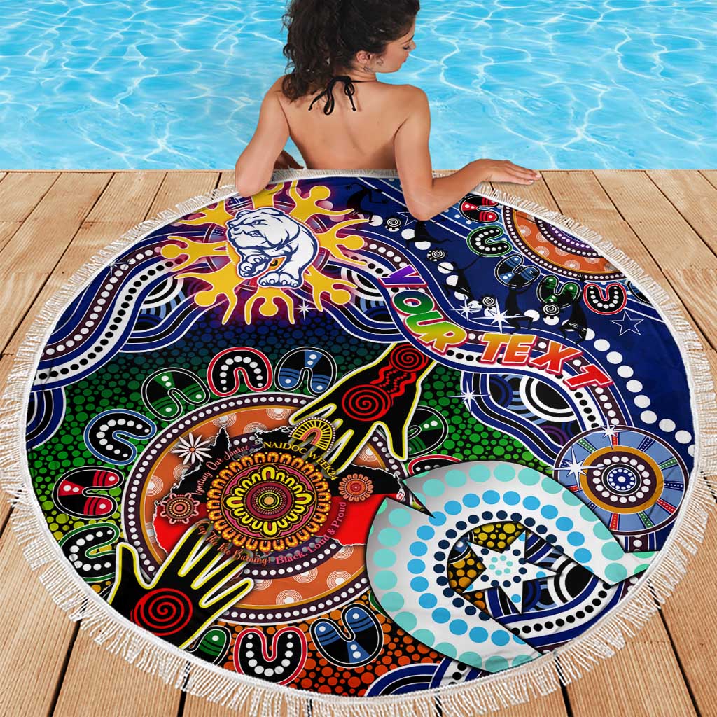 Custom NAIDOC Week 2024 Western Bulldogs Beach Blanket Australia Aboriginal Dot Painting