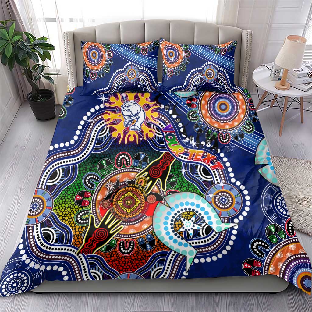 Custom NAIDOC Week 2024 Western Bulldogs Bedding Set Australia Aboriginal Dot Painting