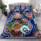 Custom NAIDOC Week 2024 Western Bulldogs Bedding Set Australia Aboriginal Dot Painting