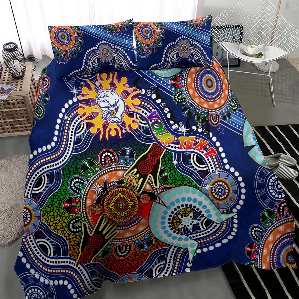 Custom NAIDOC Week 2024 Western Bulldogs Bedding Set Australia Aboriginal Dot Painting