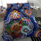 Custom NAIDOC Week 2024 Western Bulldogs Bedding Set Australia Aboriginal Dot Painting