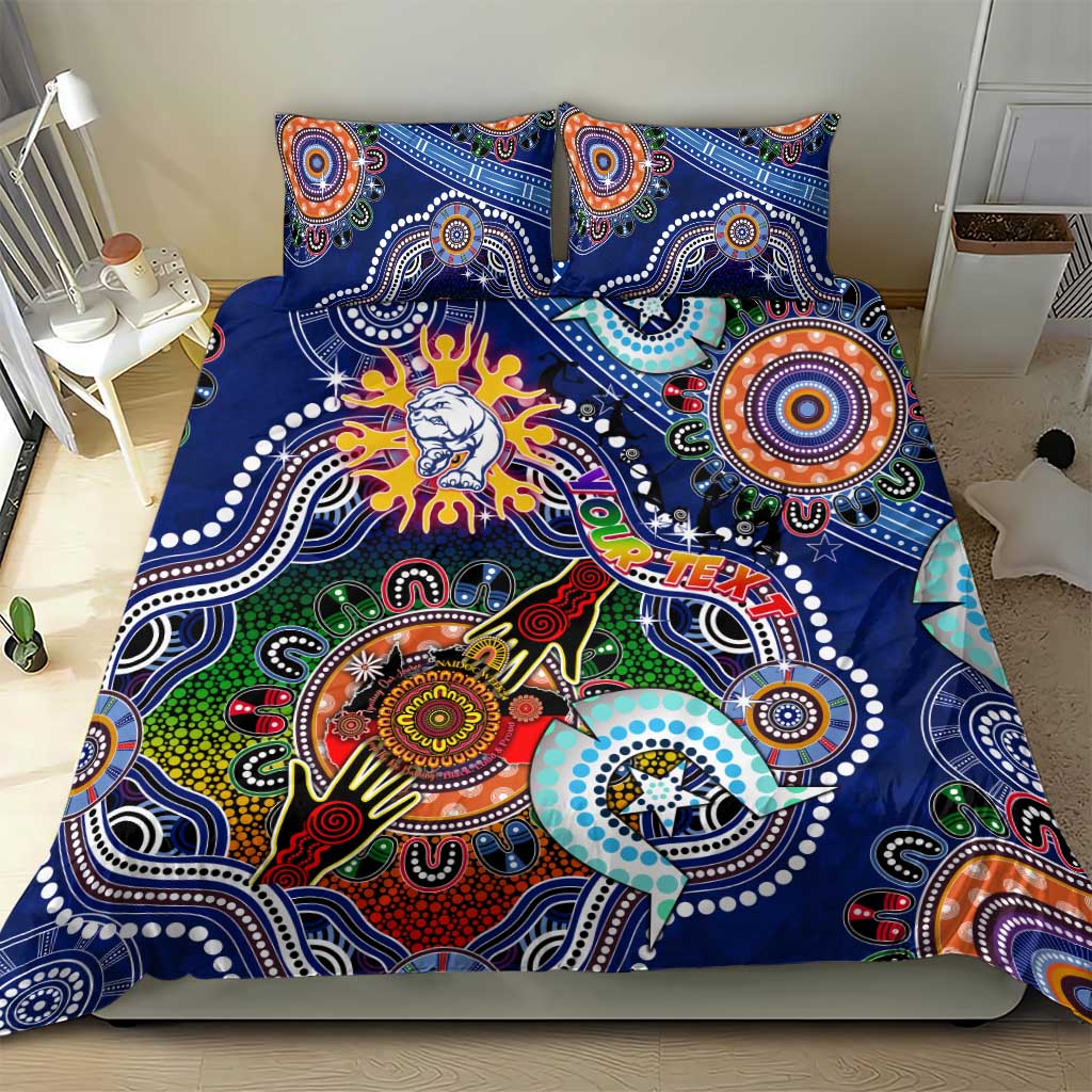 Custom NAIDOC Week 2024 Western Bulldogs Bedding Set Australia Aboriginal Dot Painting