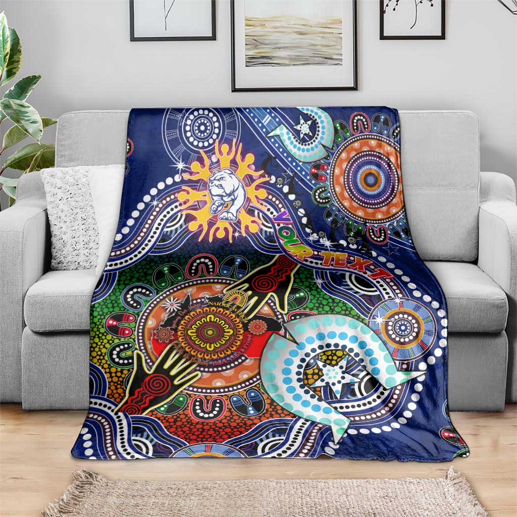 Custom NAIDOC Week 2024 Western Bulldogs Blanket Australia Aboriginal Dot Painting