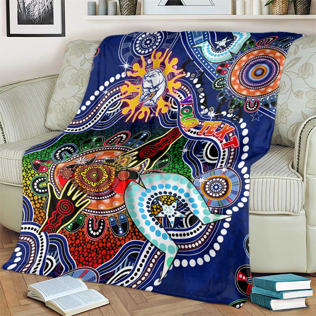 Custom NAIDOC Week 2024 Western Bulldogs Blanket Australia Aboriginal Dot Painting