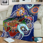 Custom NAIDOC Week 2024 Western Bulldogs Blanket Australia Aboriginal Dot Painting