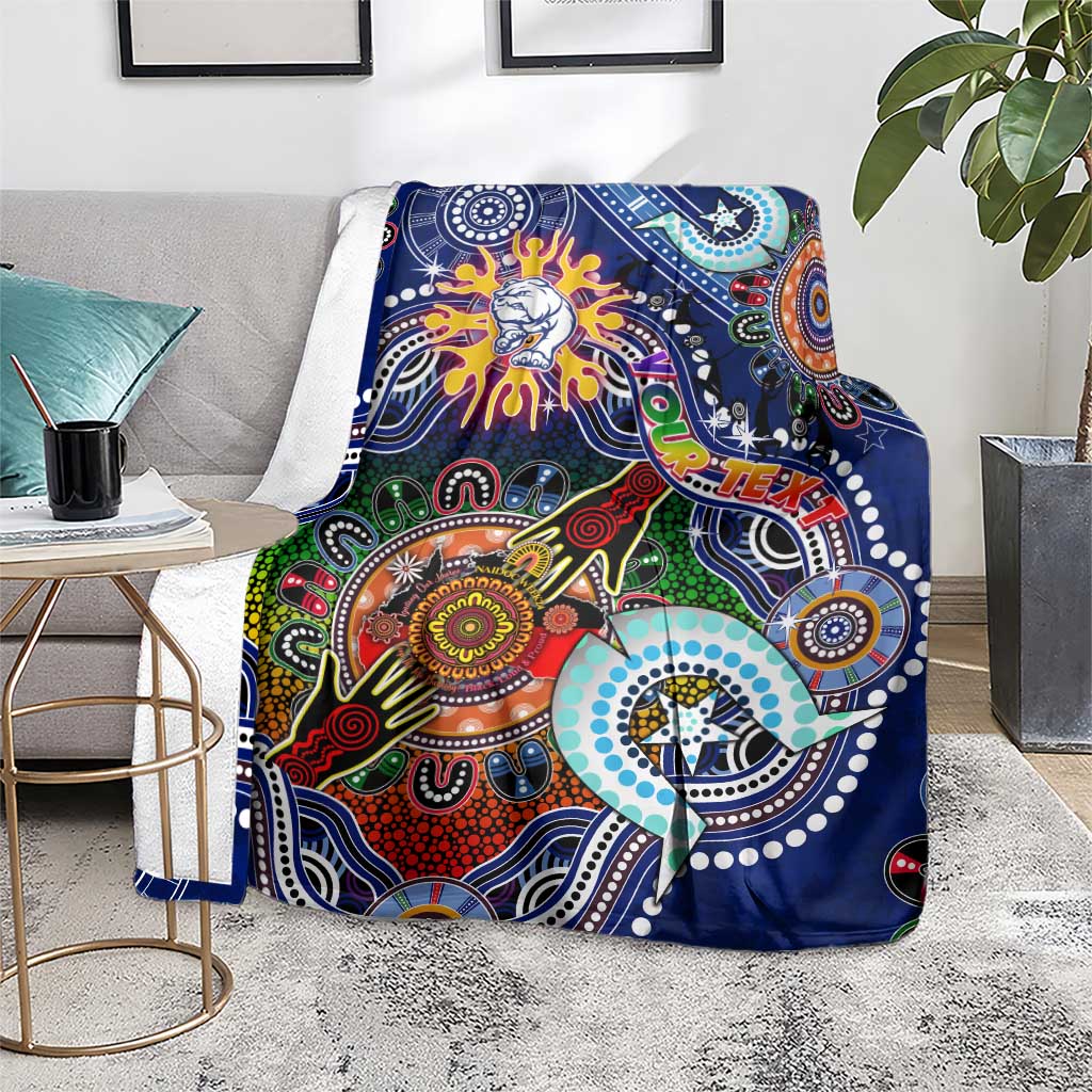 Custom NAIDOC Week 2024 Western Bulldogs Blanket Australia Aboriginal Dot Painting