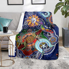 Custom NAIDOC Week 2024 Western Bulldogs Blanket Australia Aboriginal Dot Painting