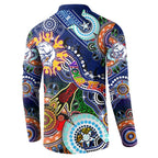 Custom NAIDOC Week 2024 Western Bulldogs Button Sweatshirt Australia Aboriginal Dot Painting