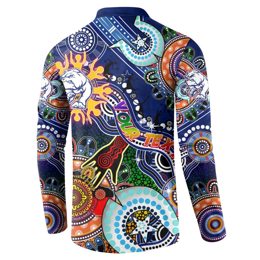 Custom NAIDOC Week 2024 Western Bulldogs Button Sweatshirt Australia Aboriginal Dot Painting