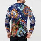 Custom NAIDOC Week 2024 Western Bulldogs Button Sweatshirt Australia Aboriginal Dot Painting