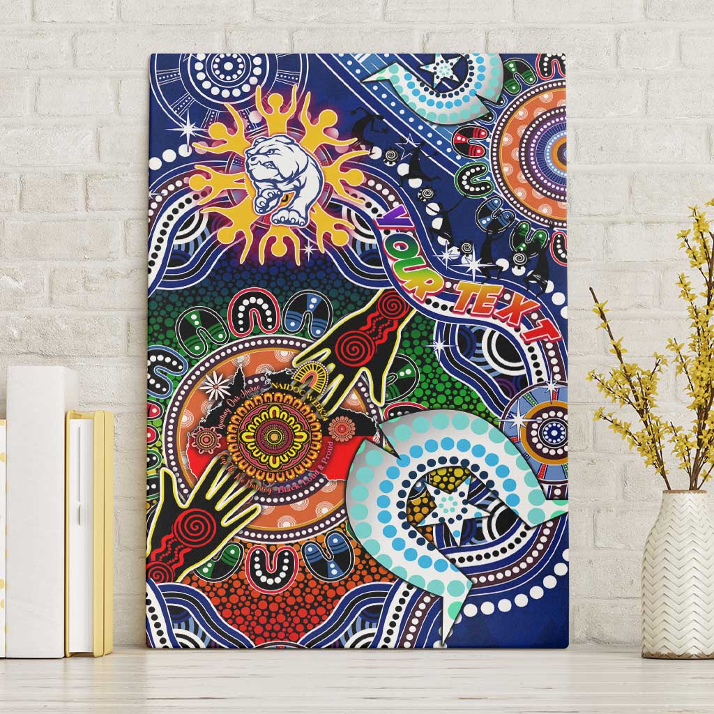 Custom NAIDOC Week 2024 Western Bulldogs Canvas Wall Art Australia Aboriginal Dot Painting