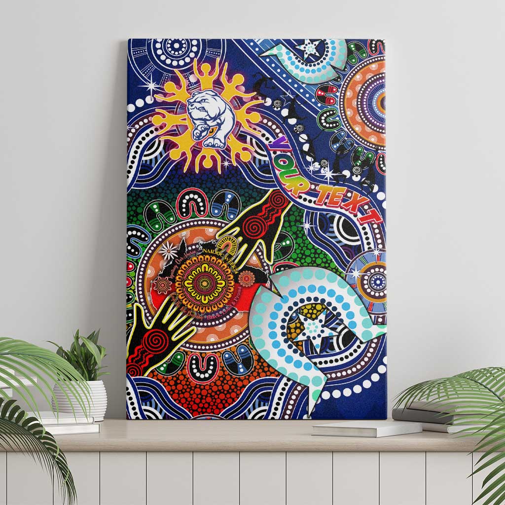 Custom NAIDOC Week 2024 Western Bulldogs Canvas Wall Art Australia Aboriginal Dot Painting