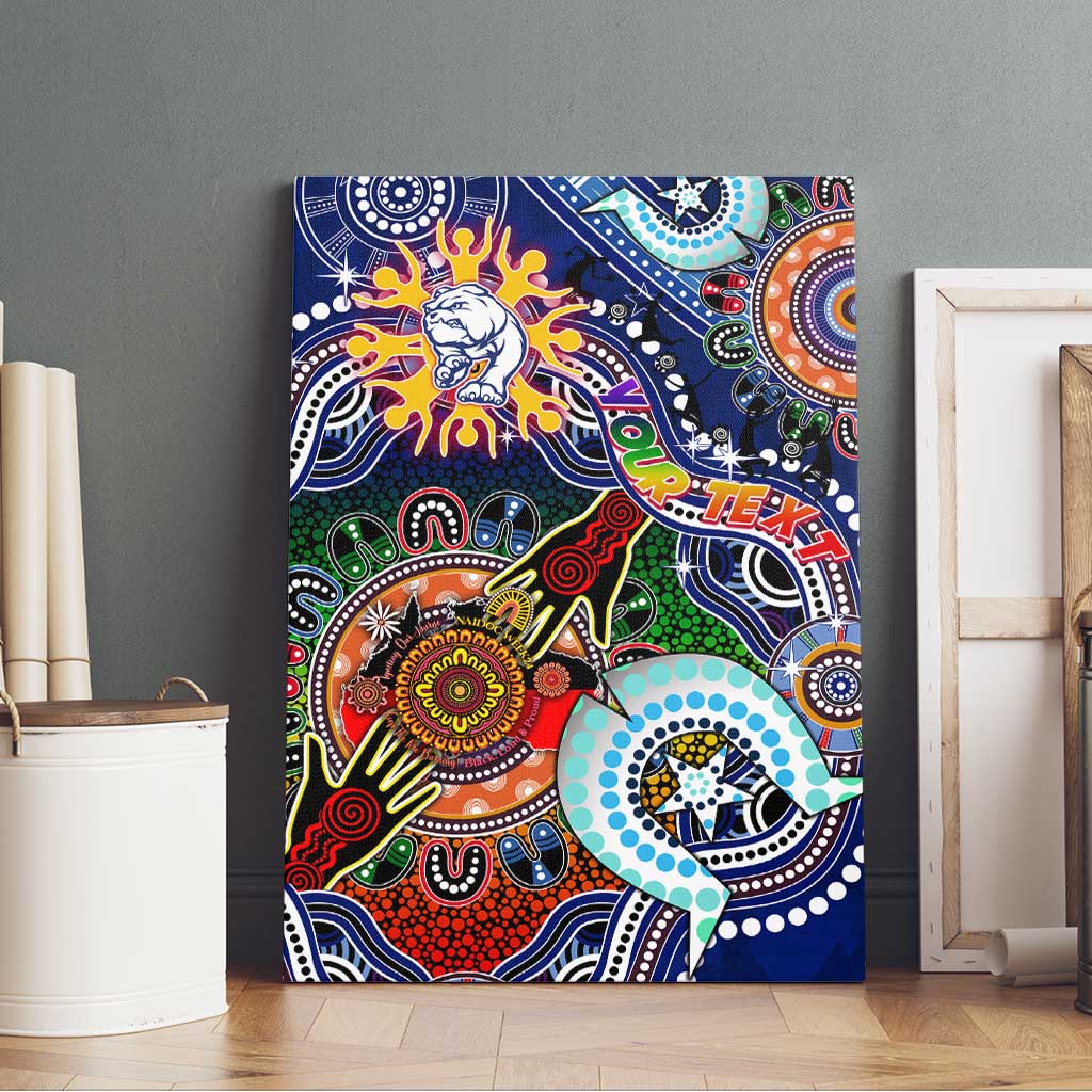 Custom NAIDOC Week 2024 Western Bulldogs Canvas Wall Art Australia Aboriginal Dot Painting