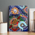 Custom NAIDOC Week 2024 Western Bulldogs Canvas Wall Art Australia Aboriginal Dot Painting