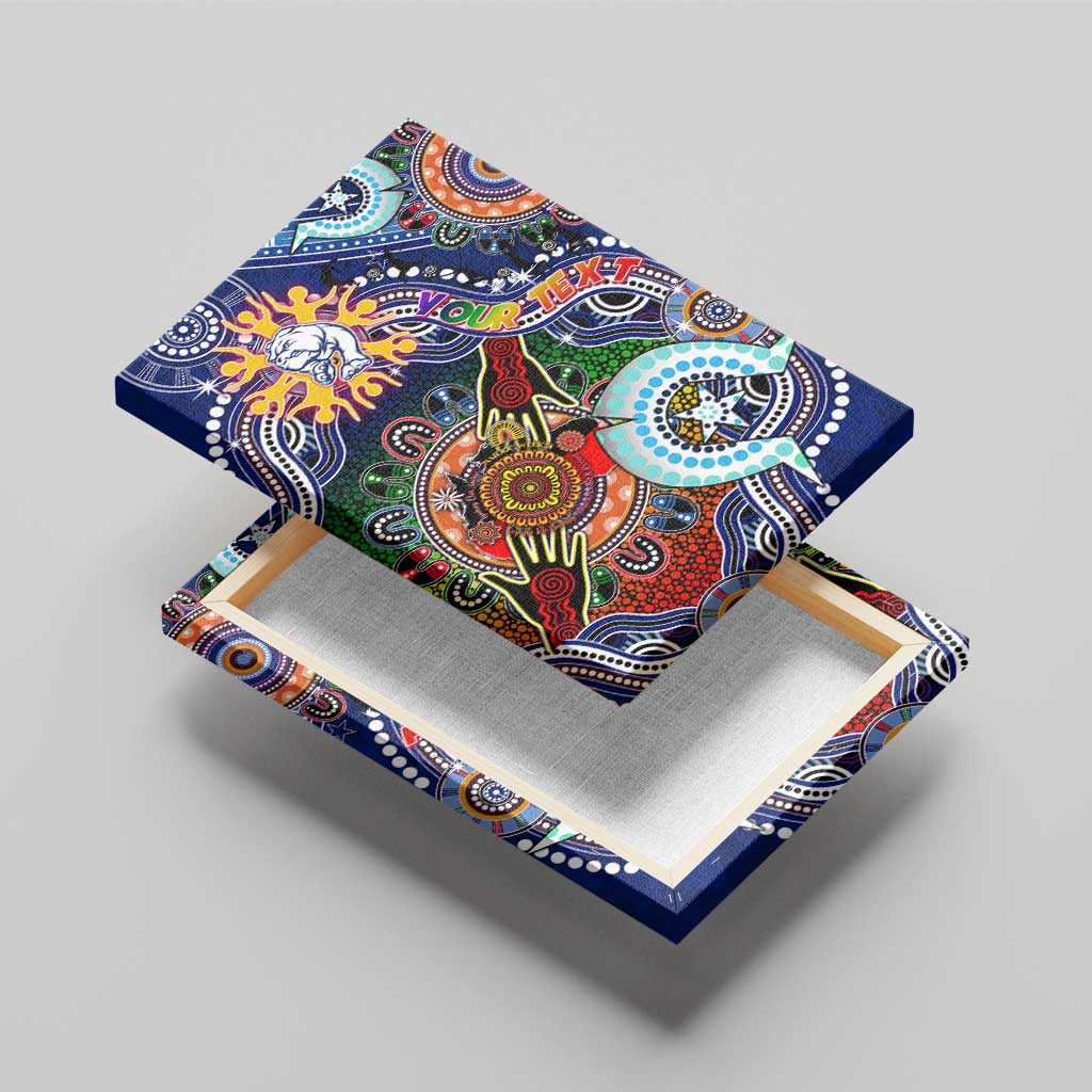Custom NAIDOC Week 2024 Western Bulldogs Canvas Wall Art Australia Aboriginal Dot Painting