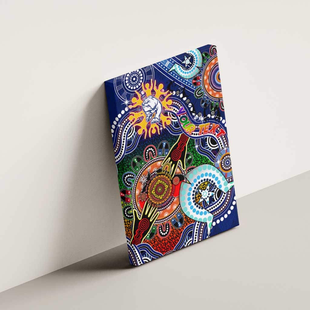 Custom NAIDOC Week 2024 Western Bulldogs Canvas Wall Art Australia Aboriginal Dot Painting