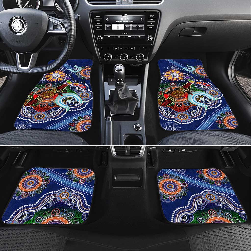 Custom NAIDOC Week 2024 Western Bulldogs Car Mats Australia Aboriginal Dot Painting