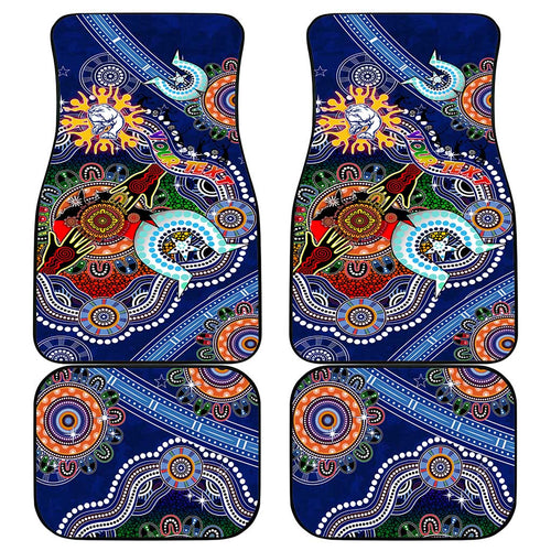 Custom NAIDOC Week 2024 Western Bulldogs Car Mats Australia Aboriginal Dot Painting