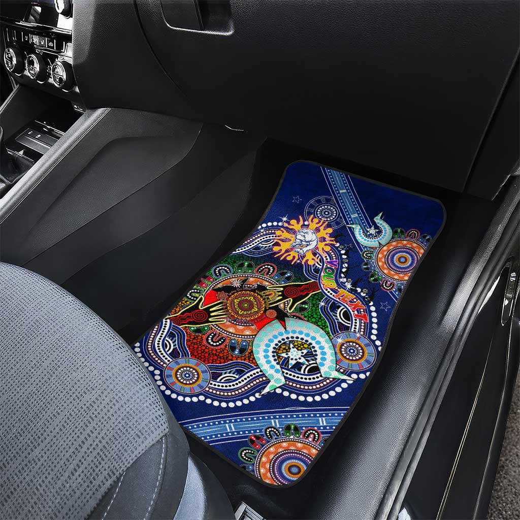 Custom NAIDOC Week 2024 Western Bulldogs Car Mats Australia Aboriginal Dot Painting