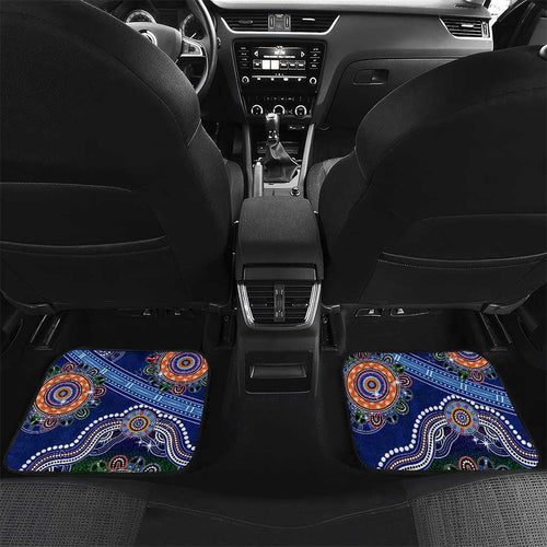 Custom NAIDOC Week 2024 Western Bulldogs Car Mats Australia Aboriginal Dot Painting