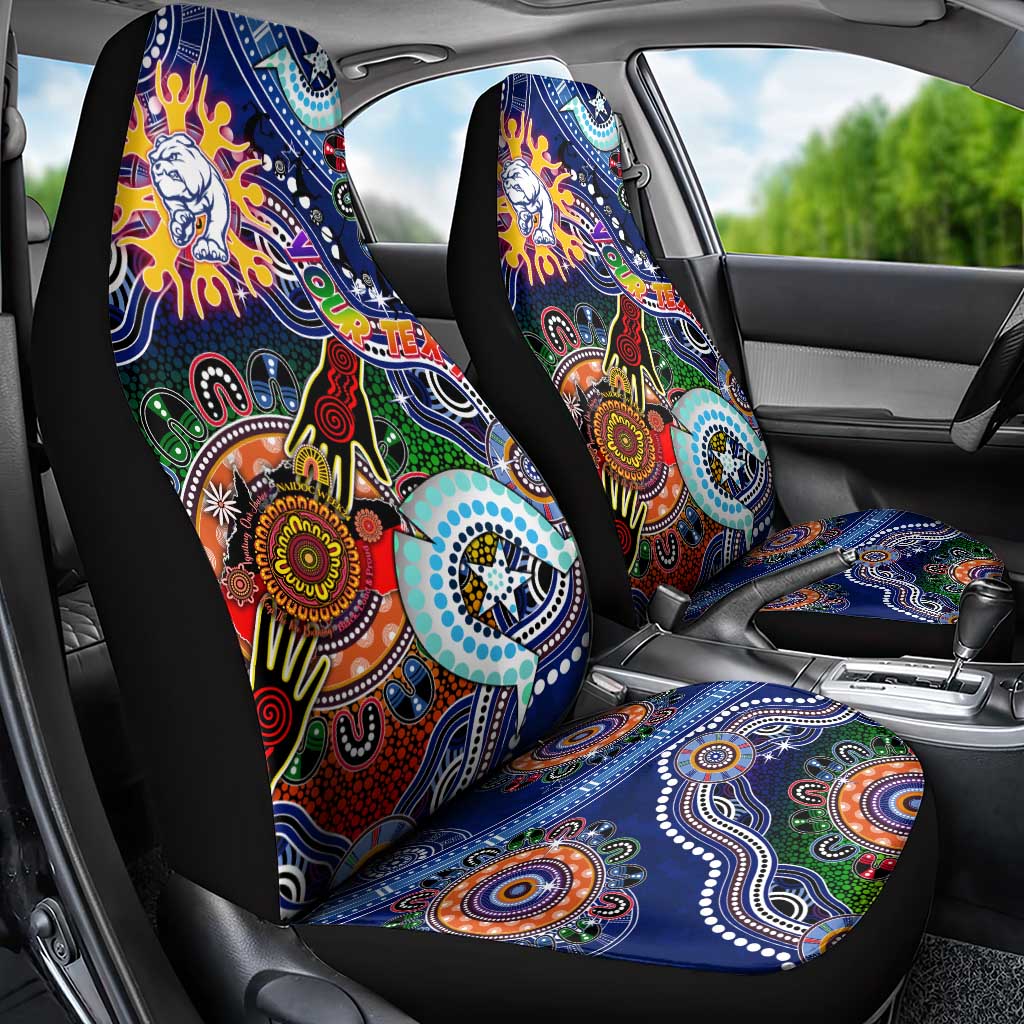 Custom NAIDOC Week 2024 Western Bulldogs Car Seat Cover Australia Aboriginal Dot Painting