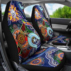 Custom NAIDOC Week 2024 Western Bulldogs Car Seat Cover Australia Aboriginal Dot Painting