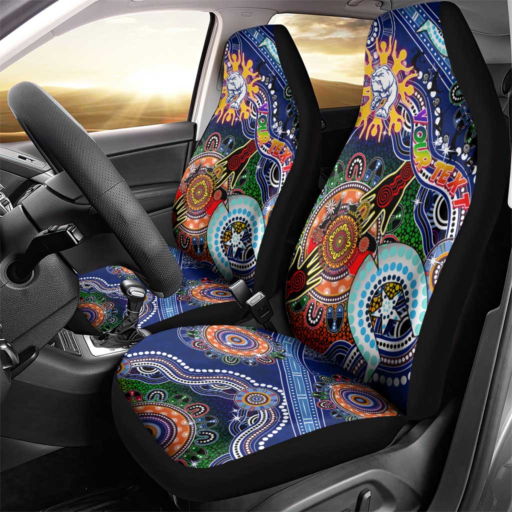 Custom NAIDOC Week 2024 Western Bulldogs Car Seat Cover Australia Aboriginal Dot Painting