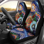 Custom NAIDOC Week 2024 Western Bulldogs Car Seat Cover Australia Aboriginal Dot Painting