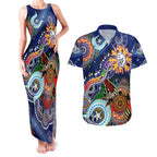 Custom NAIDOC Week 2024 Western Bulldogs Couples Matching Tank Maxi Dress and Hawaiian Shirt Australia Aboriginal Dot Painting