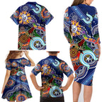 Custom NAIDOC Week 2024 Western Bulldogs Family Matching Long Sleeve Bodycon Dress and Hawaiian Shirt Australia Aboriginal Dot Painting