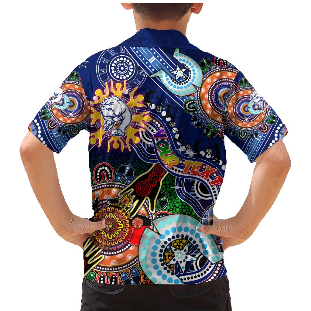 Custom NAIDOC Week 2024 Western Bulldogs Family Matching Mermaid Dress and Hawaiian Shirt Australia Aboriginal Dot Painting