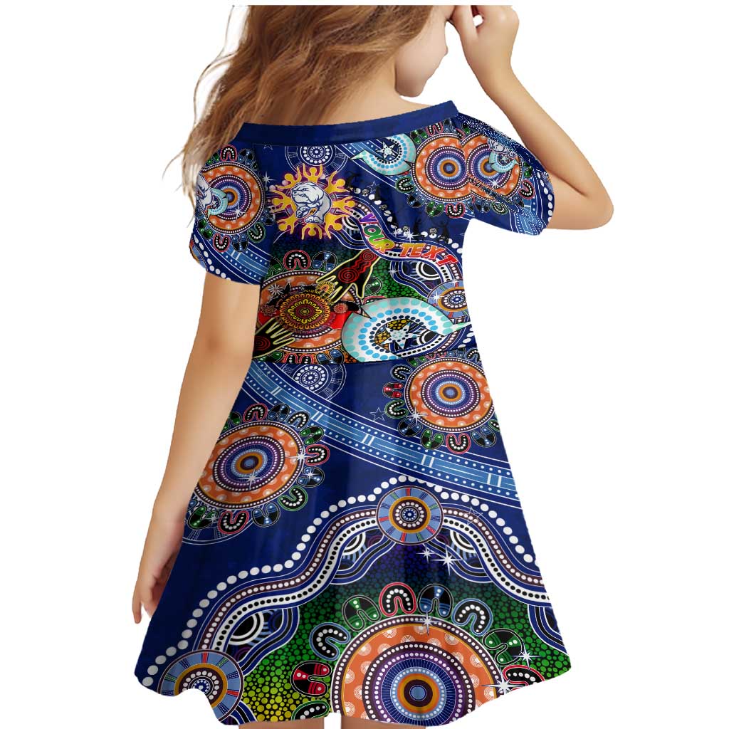 Custom NAIDOC Week 2024 Western Bulldogs Family Matching Mermaid Dress and Hawaiian Shirt Australia Aboriginal Dot Painting