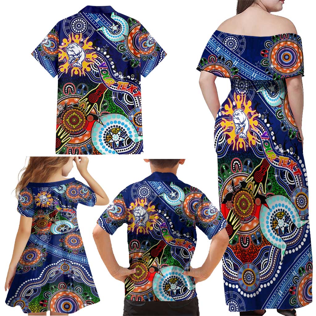 Custom NAIDOC Week 2024 Western Bulldogs Family Matching Off Shoulder Maxi Dress and Hawaiian Shirt Australia Aboriginal Dot Painting