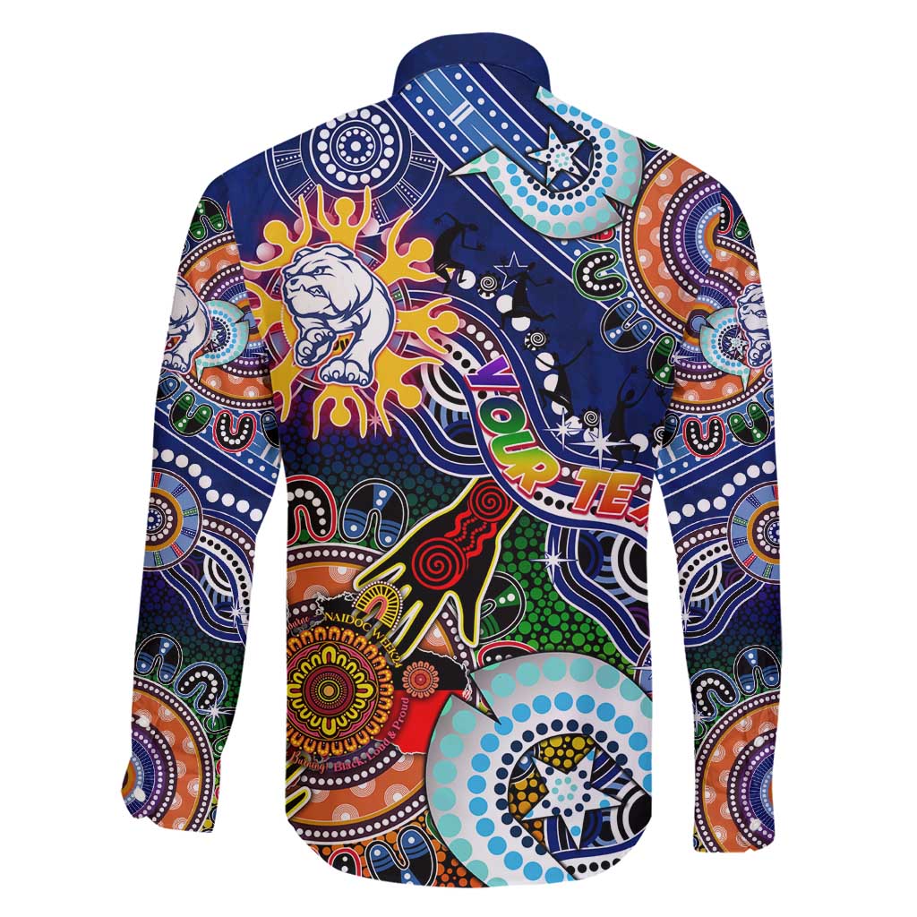 Custom NAIDOC Week 2024 Western Bulldogs Family Matching Off Shoulder Maxi Dress and Hawaiian Shirt Australia Aboriginal Dot Painting