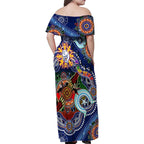 Custom NAIDOC Week 2024 Western Bulldogs Family Matching Off Shoulder Maxi Dress and Hawaiian Shirt Australia Aboriginal Dot Painting