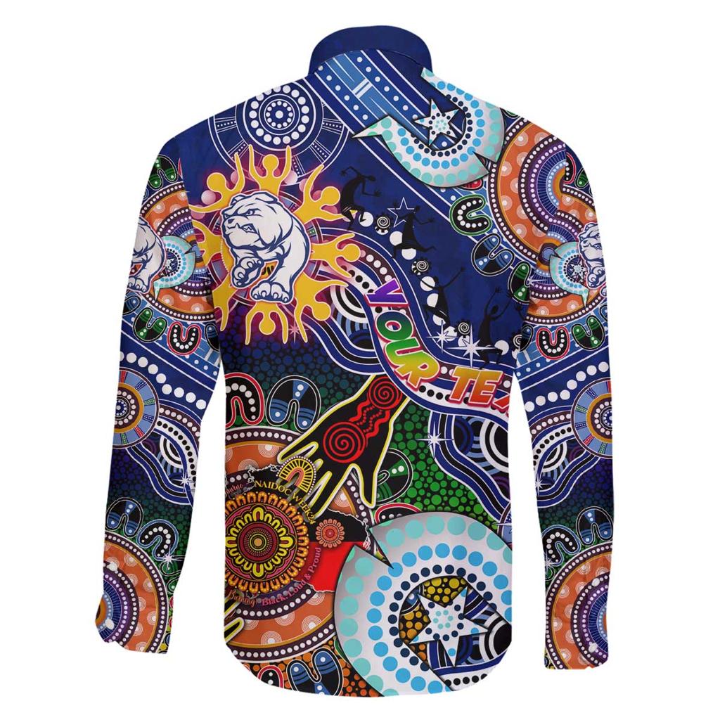Custom NAIDOC Week 2024 Western Bulldogs Family Matching Off Shoulder Short Dress and Hawaiian Shirt Australia Aboriginal Dot Painting
