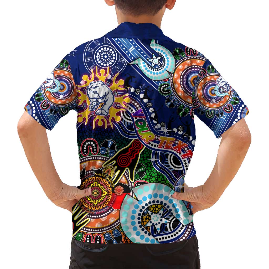 Custom NAIDOC Week 2024 Western Bulldogs Family Matching Summer Maxi Dress and Hawaiian Shirt Australia Aboriginal Dot Painting