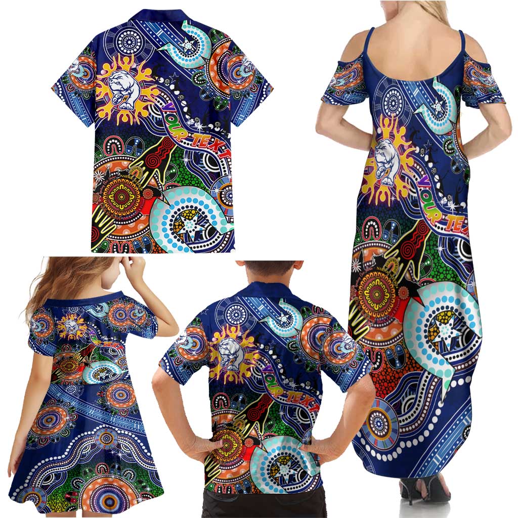 Custom NAIDOC Week 2024 Western Bulldogs Family Matching Summer Maxi Dress and Hawaiian Shirt Australia Aboriginal Dot Painting