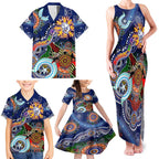 Custom NAIDOC Week 2024 Western Bulldogs Family Matching Tank Maxi Dress and Hawaiian Shirt Australia Aboriginal Dot Painting