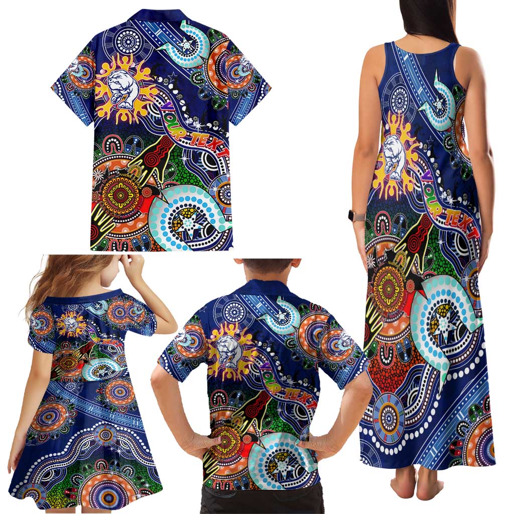 Custom NAIDOC Week 2024 Western Bulldogs Family Matching Tank Maxi Dress and Hawaiian Shirt Australia Aboriginal Dot Painting