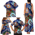 Custom NAIDOC Week 2024 Western Bulldogs Family Matching Tank Maxi Dress and Hawaiian Shirt Australia Aboriginal Dot Painting