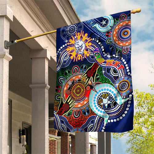 Custom NAIDOC Week 2024 Western Bulldogs Garden Flag Australia Aboriginal Dot Painting