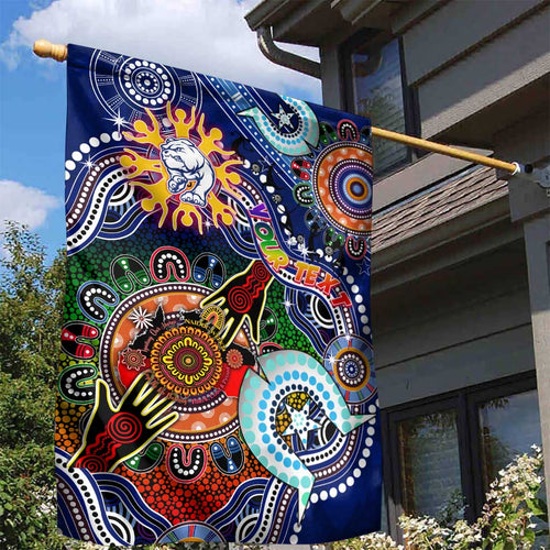 Custom NAIDOC Week 2024 Western Bulldogs Garden Flag Australia Aboriginal Dot Painting