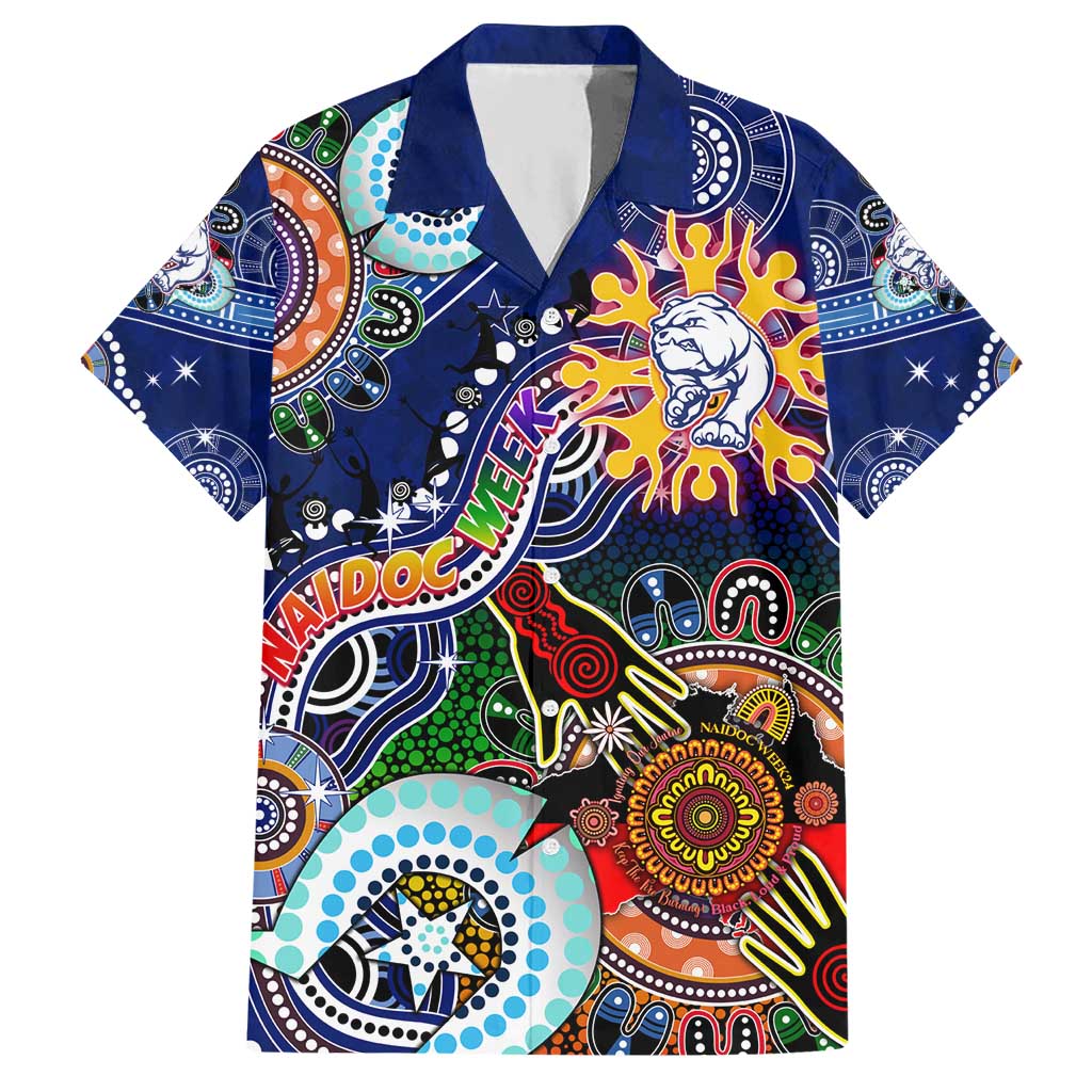 Custom NAIDOC Week 2024 Western Bulldogs Hawaiian Shirt Australia Aboriginal Dot Painting