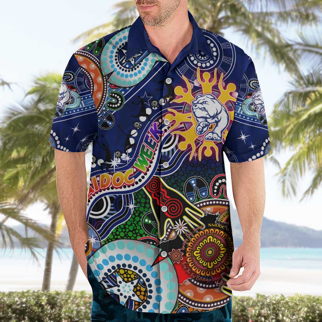 Custom NAIDOC Week 2024 Western Bulldogs Hawaiian Shirt Australia Aboriginal Dot Painting
